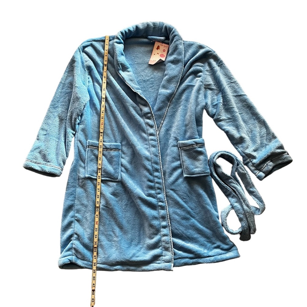Women’s Super Soft Wrap Robe -Medium Blue - OS